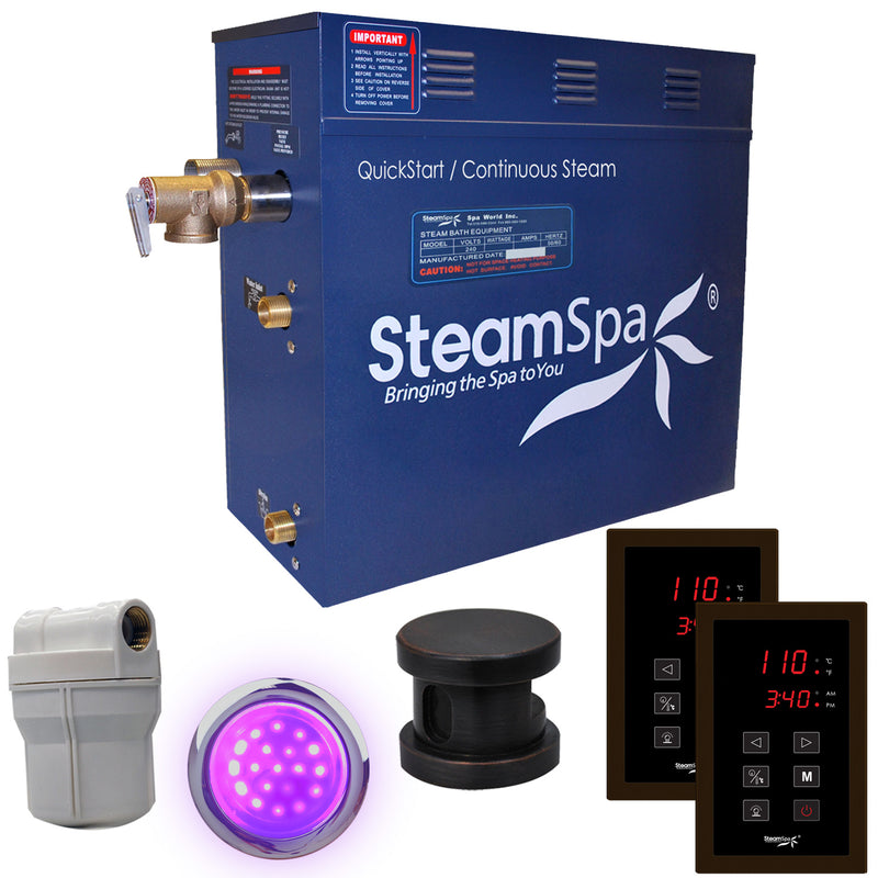 SteamSpa Royal 6 KW QuickStart Acu-Steam Bath Generator Package in Oil Rubbed Bronze