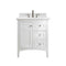 James Martin Palisades 30" Single Vanity Bright White with 3 cm Arctic Fall Solid Surface Top 527-V30-BW-3AF