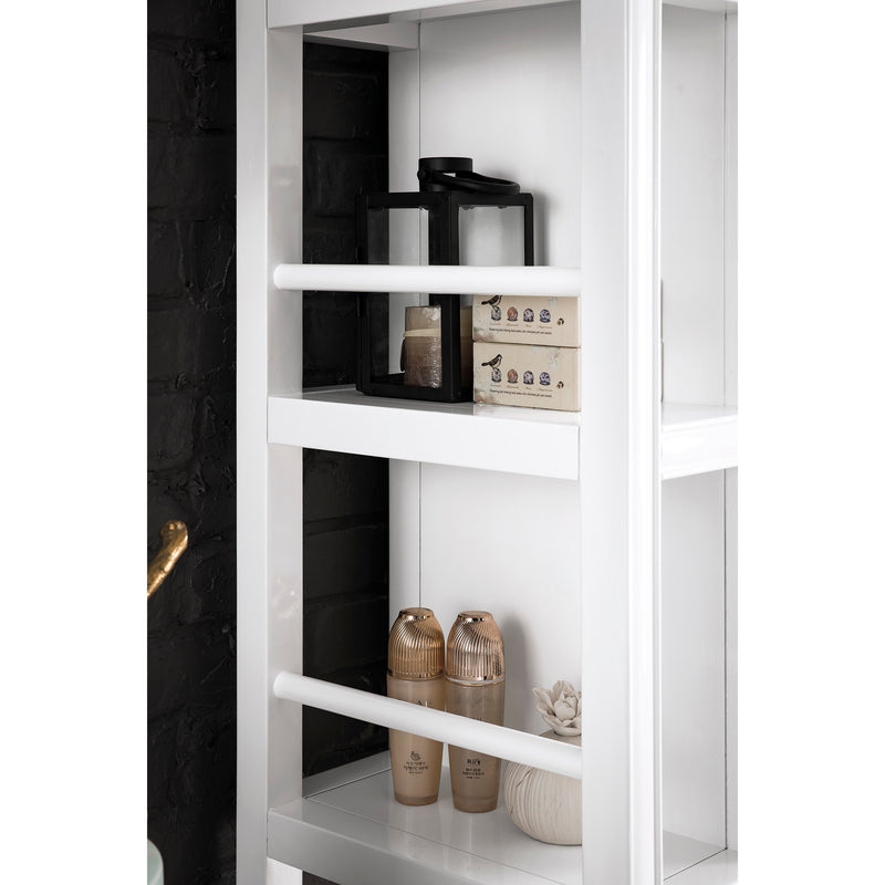 James Martin Athens 30" Bookcase Linen Cabinet double-sided Glossy White E645-BLC30-GW