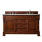 James Martin Brookfield 60" Warm Cherry Double Vanity with 3 cm Eternal Serena Quartz Top 147-114-5681-3ESR