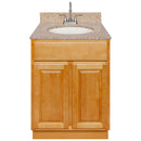 Brown Bathroom Vanity 24", Wheat Granite Top, Faucet LB6B WH254-24RC-6B