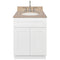 White Bathroom Vanity 24", Wheat Granite Top, Faucet LB7B WH258-24AW-7B