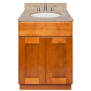 Brown Bathroom Vanity 24", Wheat Granite Top, Faucet LB4B WH258-24NP-4B