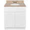 White Bathroom Vanity 30", Wheat Granite Top, Faucet LB3B WH314-30AW-3B