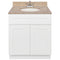 White Bathroom Vanity 30", Wheat Granite Top, Faucet LB5B WH314-30AW-5B