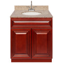 Cherry Bathroom Vanity 30", Wheat Granite Top, Faucet LB6B WH314-30CH-6B