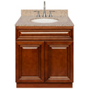 Brown Bathroom Vanity 30", Wheat Granite Top, Faucet LB7B WH318-30GN-7B