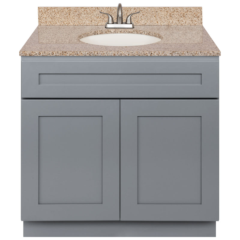 Cherry Bathroom Vanity 36", Wheat Granite Top, Faucet LB5B WH374-36CG-5B