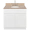 White Bathroom Vanity 36", Wheat Granite Top, Faucet LB7B WH378-36AW-7B