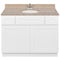 White Bathroom Vanity 42", Wheat Granite Top, Faucet LB5B WH434-42AW-5B