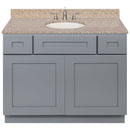 Cherry Bathroom Vanity 42", Wheat Granite Top, Faucet LB4B WH438-42CG-4B