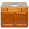 Brown Bathroom Vanity 42", Wheat Granite Top, Faucet LB4B WH438-42NP-4B