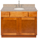 Brown Bathroom Vanity 42", Wheat Granite Top, Faucet LB7B WH438-42NP-7B