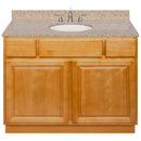 Brown Bathroom Vanity 42", Wheat Granite Top, Faucet LB4B WH438-42RC-4B