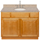 Brown Bathroom Vanity 42", Wheat Granite Top, Faucet LB7B WH438-42RC-7B