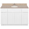 White Bathroom Vanity 48", Wheat Granite Top, Faucet LB5B WH494-48AW-5B