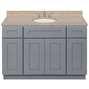 Cherry Bathroom Vanity 48", Wheat Granite Top, Faucet LB7B WH498-48CG-7B