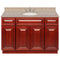 Cherry Bathroom Vanity 48", Wheat Granite Top, Faucet LB7B WH498-48CH-7B