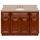 Brown Bathroom Vanity 48", Wheat Granite Top, Faucet LB7B WH498-48GN-7B