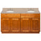 Brown Double Bathroom Vanity 60", Wheat Granite Top, Faucet LB4B WH618-60NP-4B