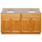 Brown Double Bathroom Vanity 60", Wheat Granite Top, Faucet LB4B WH618-60RC-4B