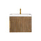 James Martin Columbia 24" Single Vanity Cabinet Latte Oak with White Glossy Resin Countertop 388-V24-LTO-WG