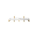 James Martin Three Boston 18" Wall Brackets Radiant Gold with 63" White Glossy Composite Countertop 055BK18RGD63WG2