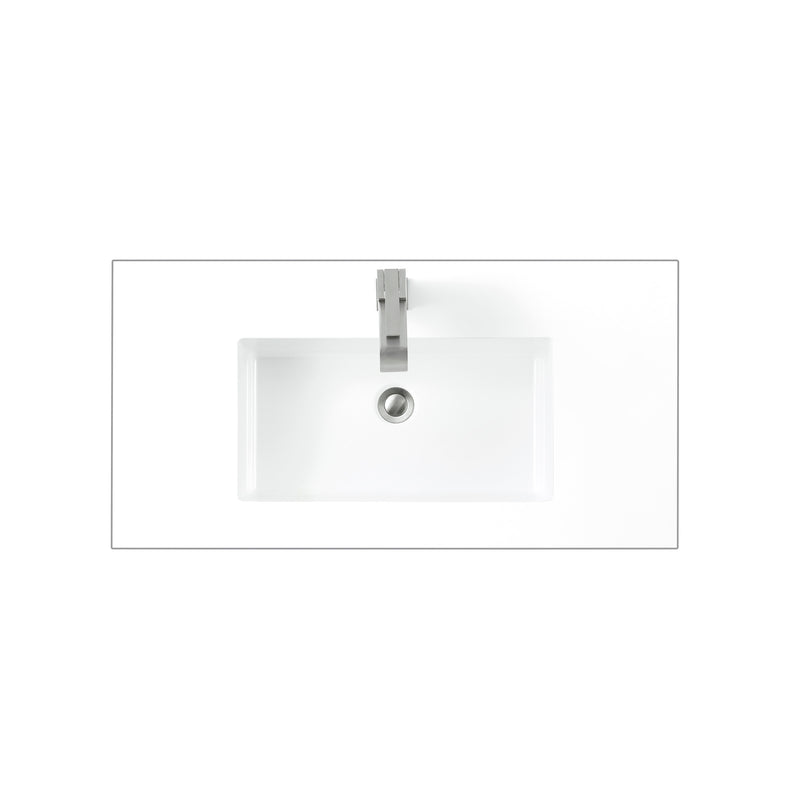 James Martin 35.4" Single Sink Top Glossy White SWB-S35.4-GW