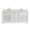 James Martin Savannah 72" Double Vanity Cabinet Bright White with 3 cm Eternal Marfil Quartz Top 238-104-V72-BW-3EMR