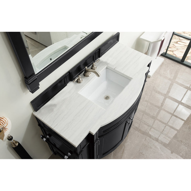 James Martin Brittany 46" Single Vanity Black Onyx with 3 cm Arctic Fall Solid Surface Top 650-V46R-BKO-AF