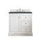 James Martin De Soto 36" Single Vanity Bright White with 3 cm Charcoal Soapstone Quartz Top 825-V36-BW-3CSP