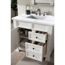 James Martin Brookfield 36" Bright White Single Vanity with 3 cm Arctic Fall Solid Surface Top 147-V36-BW-3AF