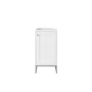 James Martin Chianti 16" Single Vanity Cabinet Glossy White Brushed Nickel E303-V16-GW-BNK