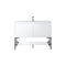 James Martin Milan 47.3" Single Vanity Cabinet Glossy White Matte Black with Glossy White Composite Top 801V47.3GWMBKGW