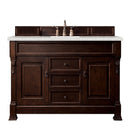 James Martin Brookfield 60" Burnished Mahogany Single Vanity with 3 cm Eternal Serena Quartz Top 147-114-5361-3ESR