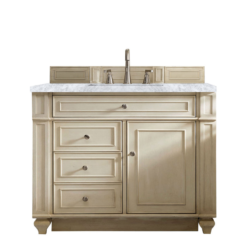 James Martin Bristol 36" Single Vanity Vintage Vanilla with 3 cm Carrara Marble Top 157-V36-VV-3CAR