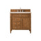 James Martin Brittany 36" Saddle Brown Single Vanity with 3 cm Eternal Marfil Quartz Top 650-V36-SBR-3EMR