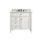 James Martin Brittany 36" Bright White Single Vanity with 3 cm Ethereal Noctis Quartz Top 650-V36-BW-3ENC