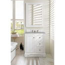 James Martin De Soto 30" Single Vanity Bright White with 3 cm Eternal Serena Quartz Top 825-V30-BW-3ESR