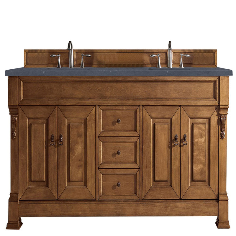 James Martin Brookfield 72" Country Oak Double Vanity with 3 cm Charcoal Soapstone Quartz Top 147-114-5771-3CSP