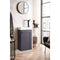 James Martin Chianti 16" Single Vanity Cabinet Mineral Gray with White Glossy Resin Countertop E303-V16-MG-WG