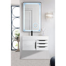 James Martin Mercer Island 36" Single Vanity Glossy White Matte Black with Glossy White Composite Top 389-V36-GW-MB-GW