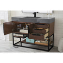 James Martin Columbia 48" Single Vanity Coffee Oak Matte Black with Dusk Gray Glossy Composite Top 388-V48-CFO-MB-DGG