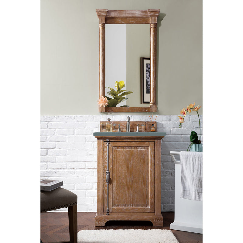 James Martin Providence 26" Single Vanity Cabinet Driftwood with 3 cm Cala Blue Quartz Top 238-105-V26-DRF-3CBL