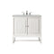 James Martin Athens 30" Single Vanity Cabinet Glossy White with 3 cm Eternal Jasmine Pearl Quartz Top E645-V30-GW-3EJP