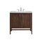 James Martin Addison 36" Single Vanity Cabinet with Doors Mid Century Acacia with 3 cm Eternal Serena Quartz Top E445-V36-MCA-3ESR