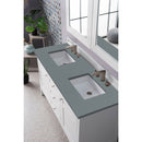 James Martin Palisades 60" Double Vanity Bright White with 3 cm Cala Blue Quartz Top 527-V60D-BW-3CBL