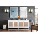 James Martin Athens 72" Double Vanity Cabinet Glossy White with 3 cm Classic White Quartz Top E645-V72-GW-3CLW