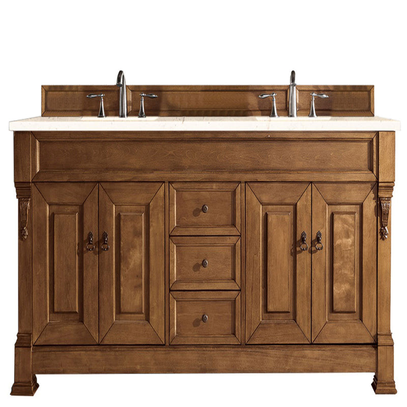 James Martin Brookfield 72" Country Oak Double Vanity with 3 cm Eternal Marfil Quartz Top 147-114-5771-3EMR