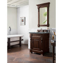 James Martin Brookfield 26" Burnished Mahogany Single Vanity with 3 cm Cala Blue Quartz Top 147-114-V26-BNM-3CBL